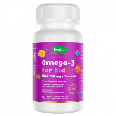 Бэби Эвалар омега-3 ДГК/ Omega-3 for Kids DHA 150 mg