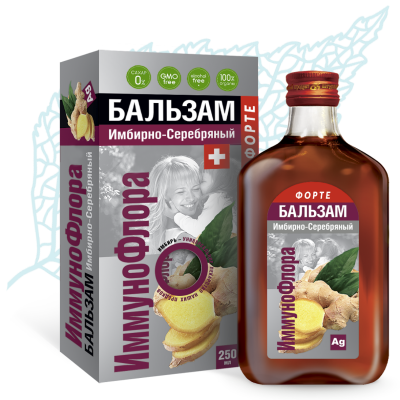 Бальзам Имбирно-Серебряный ИммуноФлора ФОРТЕ для чая, кофе